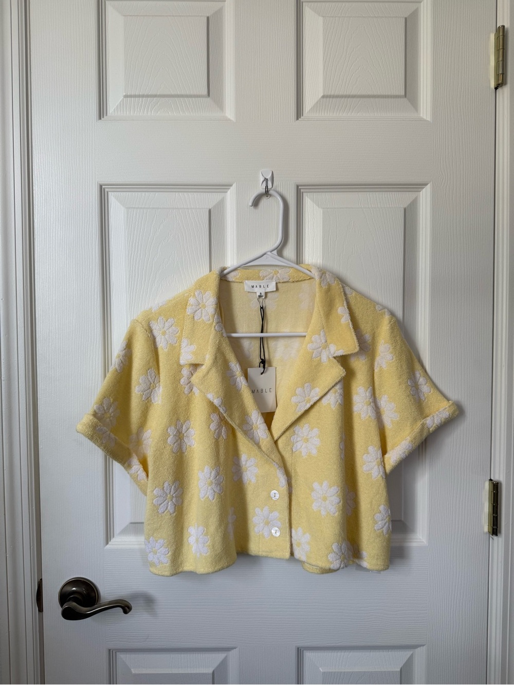 MABLE Yellow Daisy Terry Cropped Shirt